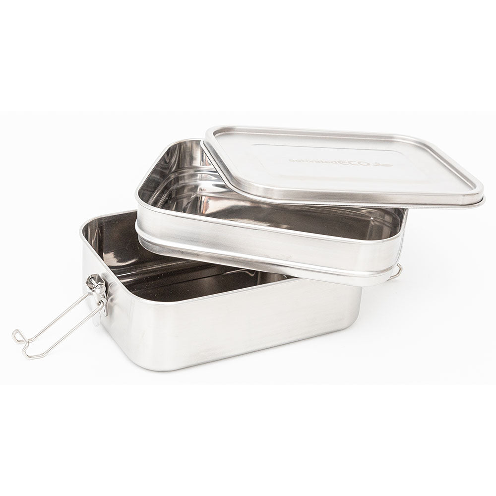  LANSKYWARE 2 Compartments Lunch Box Stainless Steel